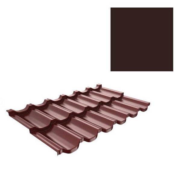 Металлочерепица Ruukki Finnera Purex 0.5 Шоколадно-коричневая RR 887